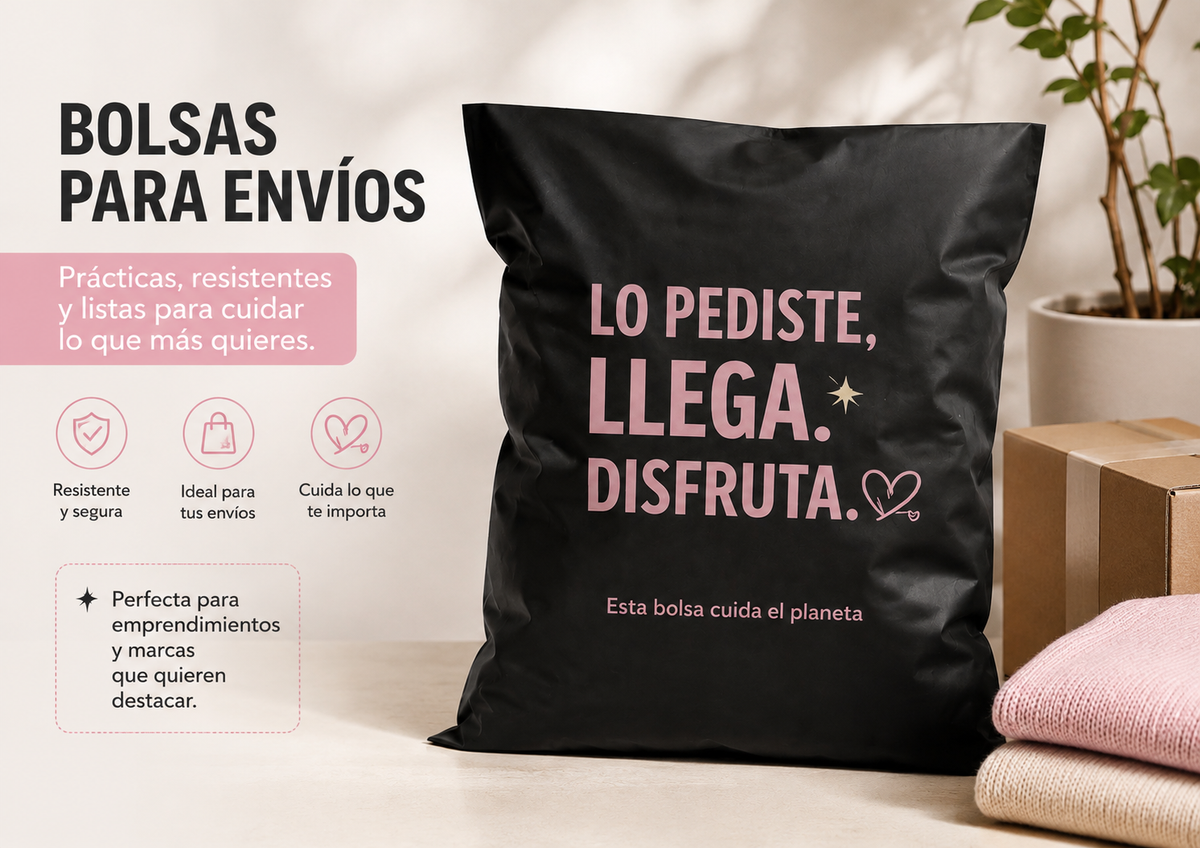 Pack 50 Bolsas Premium Negra Nuevo Diseño 70 Micrones 30x40 cm – Material Reciclado