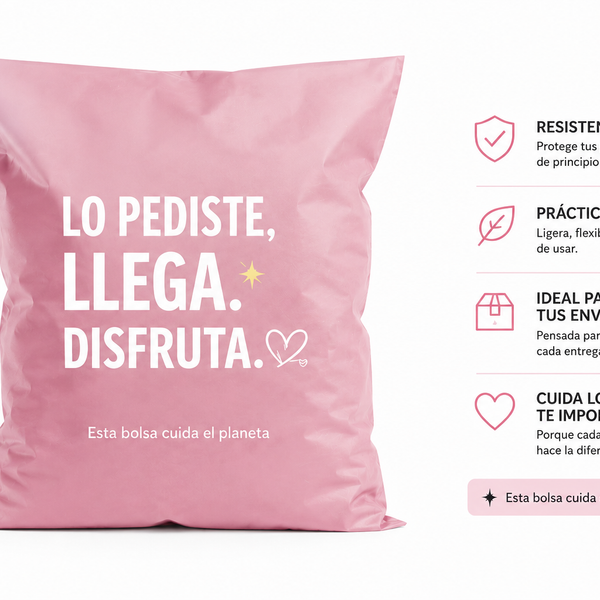 Pack 50 Bolsas Premium Rosa Nuevo Diseño 17 x 30 cm – Material Reciclado