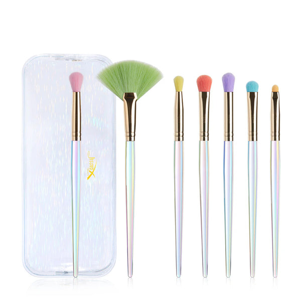 Set 7 Brochas con Cosmetiquero T318 Colorful Makeup Brushes